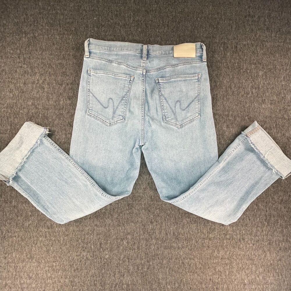 Citizens of Humanity Light Wash Raw Hem Jeans 29 High Rise Straight Crop Y2K - Picture 15 of 15